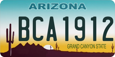 AZ license plate BCA1912