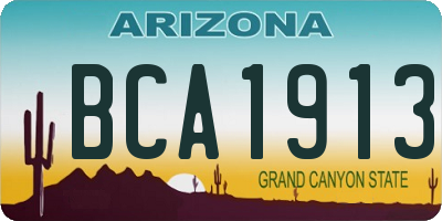 AZ license plate BCA1913