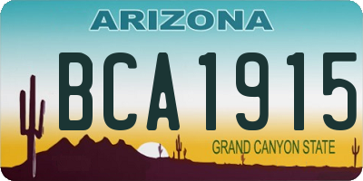 AZ license plate BCA1915