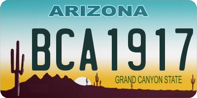 AZ license plate BCA1917