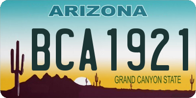 AZ license plate BCA1921