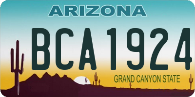 AZ license plate BCA1924