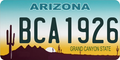 AZ license plate BCA1926