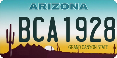 AZ license plate BCA1928