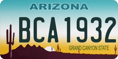 AZ license plate BCA1932