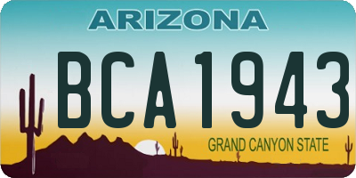 AZ license plate BCA1943