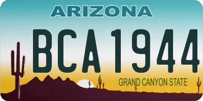 AZ license plate BCA1944