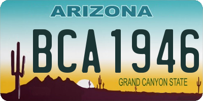 AZ license plate BCA1946