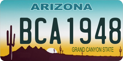 AZ license plate BCA1948