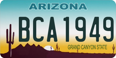 AZ license plate BCA1949