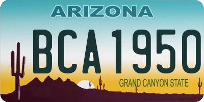 AZ license plate BCA1950