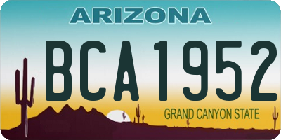 AZ license plate BCA1952