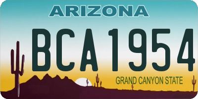 AZ license plate BCA1954