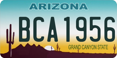 AZ license plate BCA1956