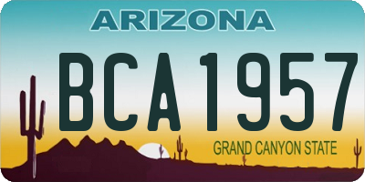 AZ license plate BCA1957