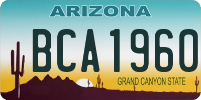 AZ license plate BCA1960