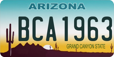 AZ license plate BCA1963