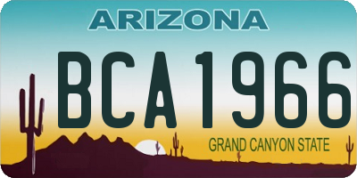 AZ license plate BCA1966