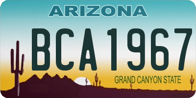 AZ license plate BCA1967