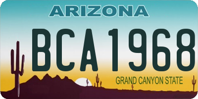 AZ license plate BCA1968