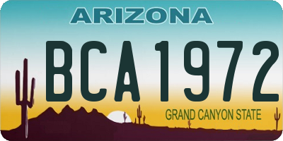 AZ license plate BCA1972