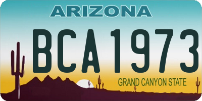 AZ license plate BCA1973