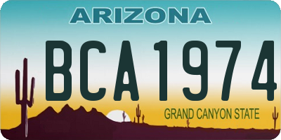 AZ license plate BCA1974