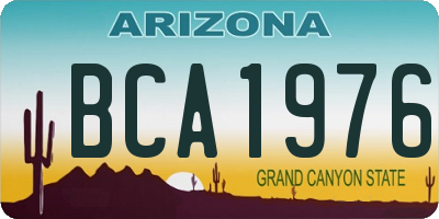 AZ license plate BCA1976