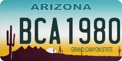 AZ license plate BCA1980