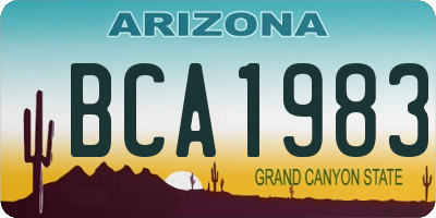 AZ license plate BCA1983