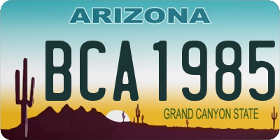 AZ license plate BCA1985