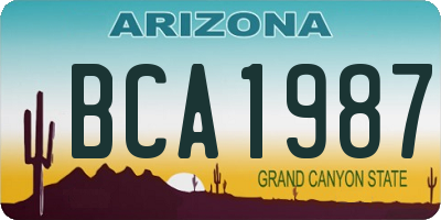 AZ license plate BCA1987