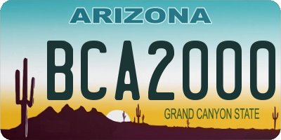 AZ license plate BCA2000