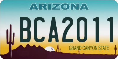 AZ license plate BCA2011