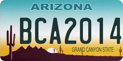 AZ license plate BCA2014