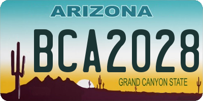 AZ license plate BCA2028