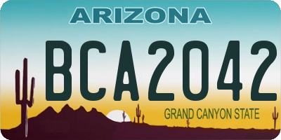 AZ license plate BCA2042