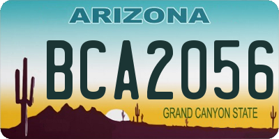 AZ license plate BCA2056