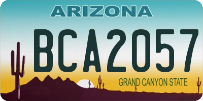 AZ license plate BCA2057