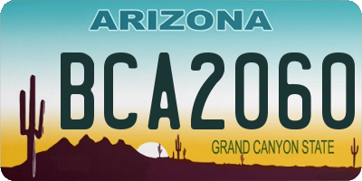 AZ license plate BCA2060