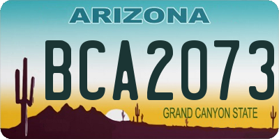 AZ license plate BCA2073