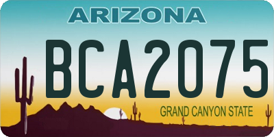 AZ license plate BCA2075