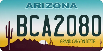 AZ license plate BCA2080