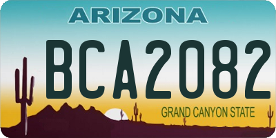 AZ license plate BCA2082