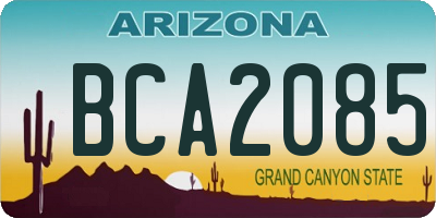 AZ license plate BCA2085