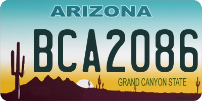 AZ license plate BCA2086