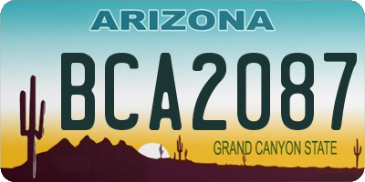 AZ license plate BCA2087