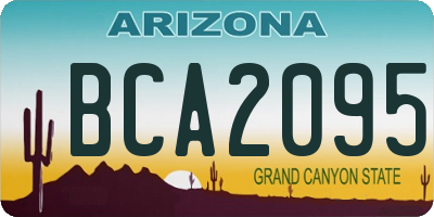 AZ license plate BCA2095