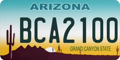 AZ license plate BCA2100