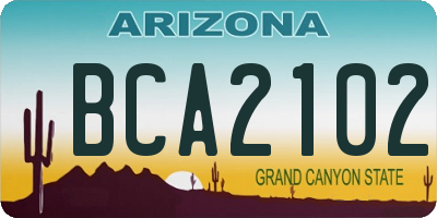 AZ license plate BCA2102